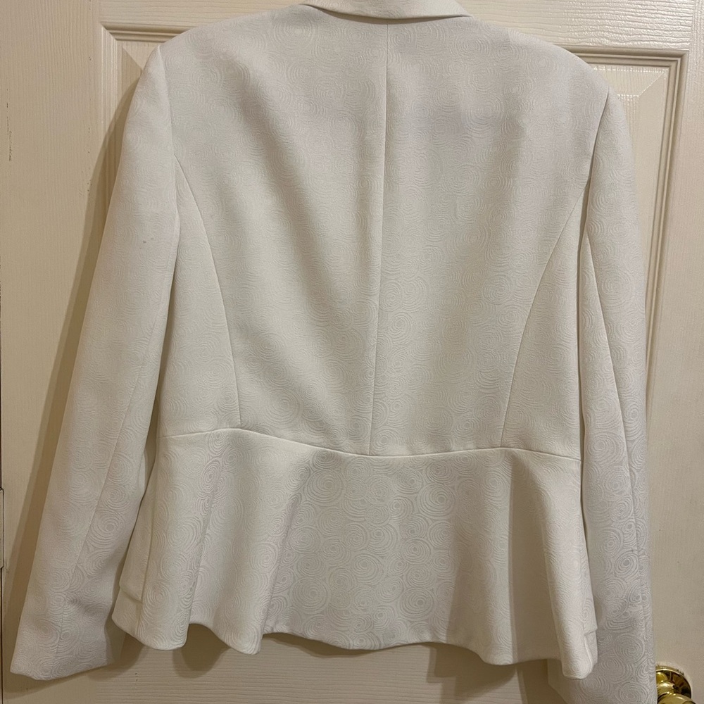 John Meyer Of Norwich Elegant White Self Patterned Blazer Jacket - Picture 8 of 8